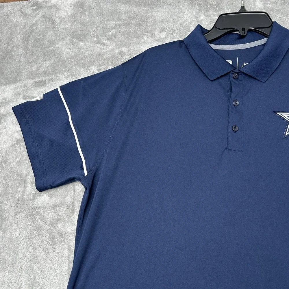 Dallas Cowboys Shirt Mens XL Nike Polo Dri-Fit Performance Golf NFL Training